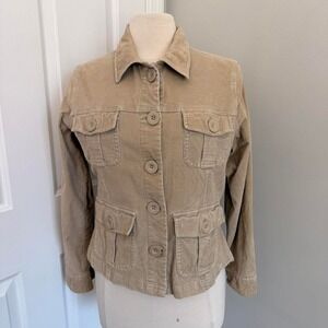 Y2K CREAM NO‎ BOUNDARIES CORDUROY UTILITY JACKET WITH POCKETS